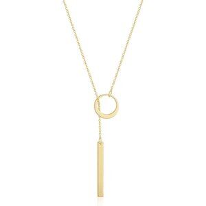 Long Gold Necklace for Women Dainty Layered Lariat 14K Gold Plated Y Shaped